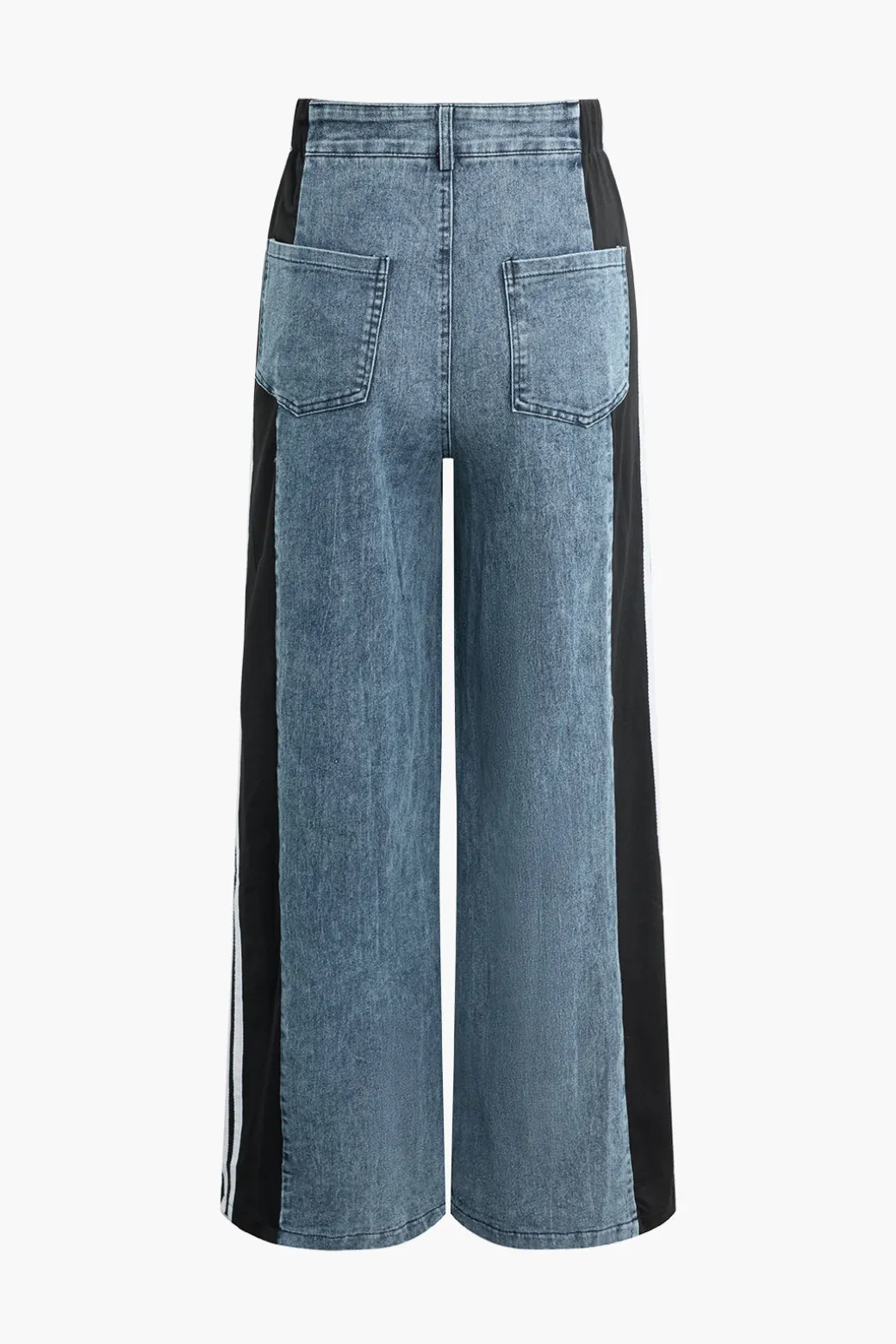 Contrast Wide Leg Jeans