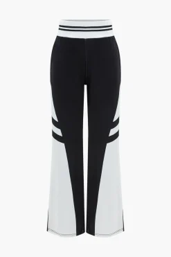 Contrast Zipper Collar Cropped Jacket And Trousers Set