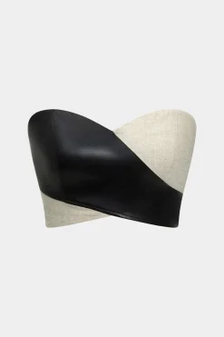 Contrast Zipper Tube Top