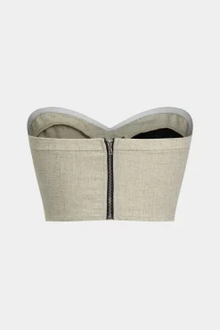 Contrast Zipper Tube Top