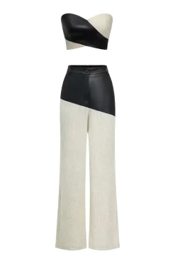 Contrast Zipper Tube Top
