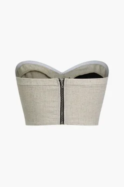Contrast Zipper Tube Top