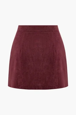Corduroy Button Skirt