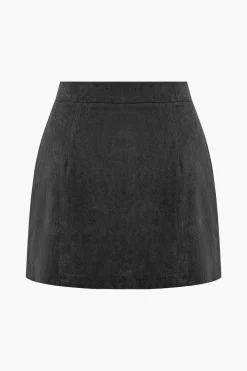Corduroy Button Skirt