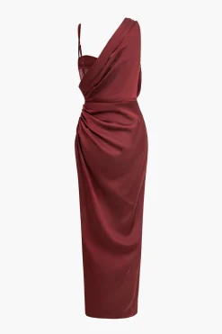 Corset Slit Asymmetrical Maxi Dress