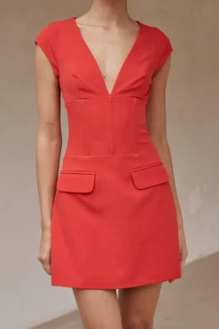 Corset V-Neck Short Sleeve Mini Dress