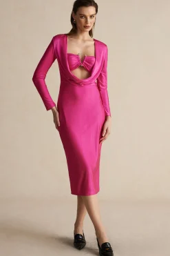Cowl Neck Long Sleeve Maxi Dress