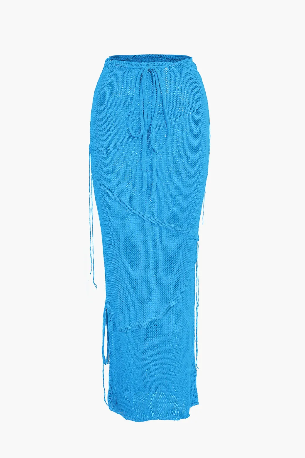 Crochet Backless Tube Top And Split Skirt Set