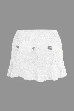 Crochet Halter Knit Cami Top And Mini Skirt Set
