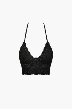 Crochet Halter Knit Cami Top And Mini Skirt Set