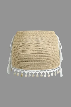 Crochet Shell Tassel Knit Skirt