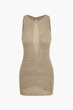 Crochet Sleeveless Cut Out Cover Up