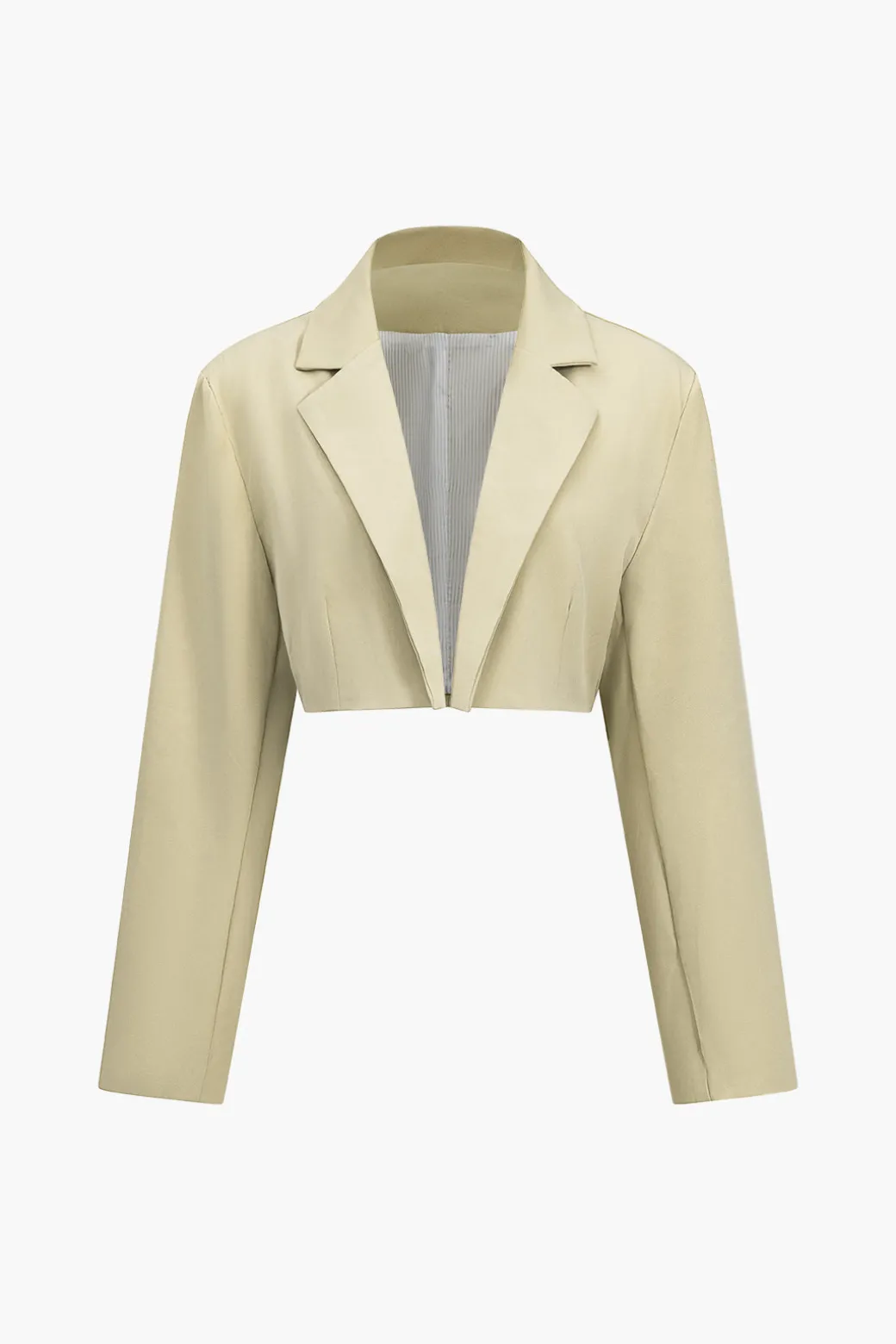 Crop Blazer And Asymmetrical Tie-Wrap Skirt Set