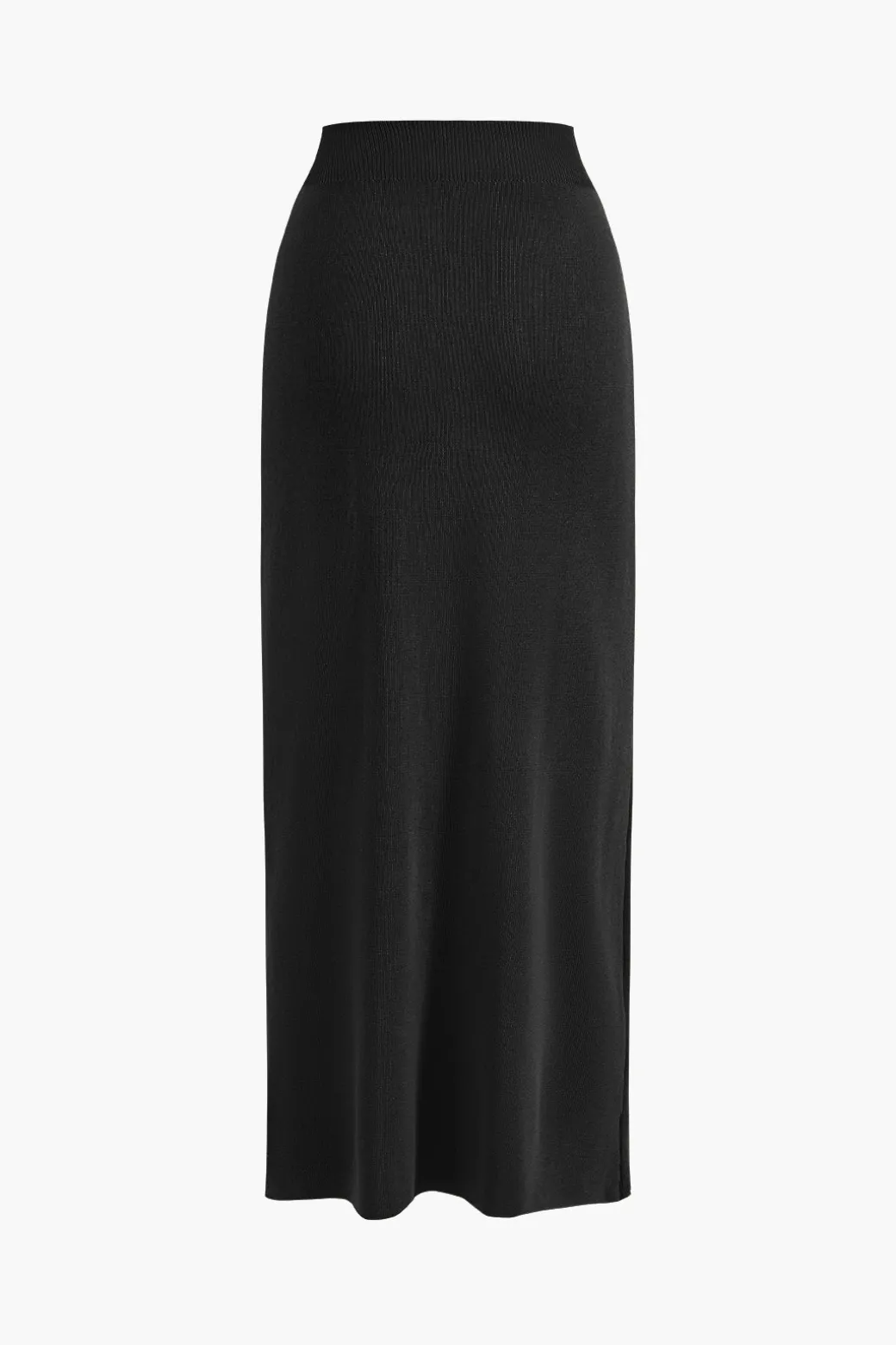 Cropped Button-Up Knit Top And Maxi Skirt Set