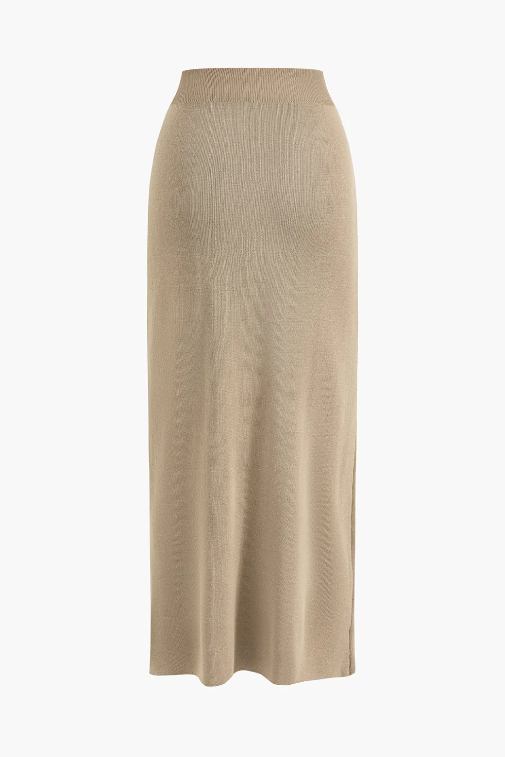 Cropped Button-Up Knit Top And Maxi Skirt Set