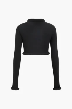Cropped Long-Sleeve Top