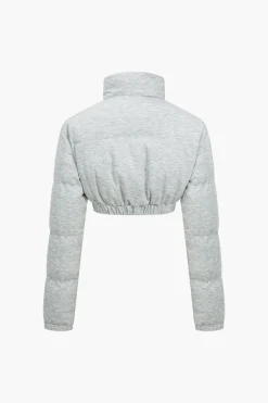 Cropped Zipper Puffer