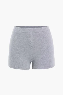 Cropped Zipper Top And Shorts Set
