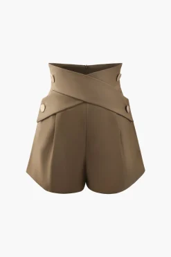Cross Waist Tailored Shorts