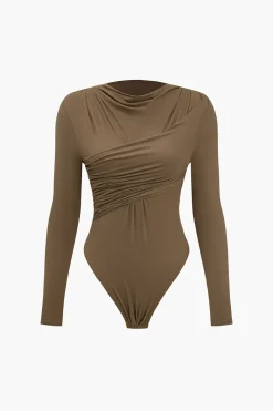 Crossed Ruched Bodysuit