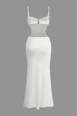 Cut Out Backless Bustier Slip Maxi Dress