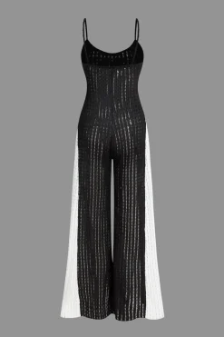 Cut Out Contrast Patchwork Slip Jumpsuit