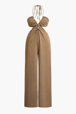 Cut Out Halter Neck Jumpsuit
