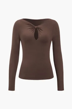 Cut Out Knot Long-Sleeve Top