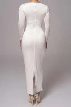 Cut Out Long Sleeve Maxi Dress