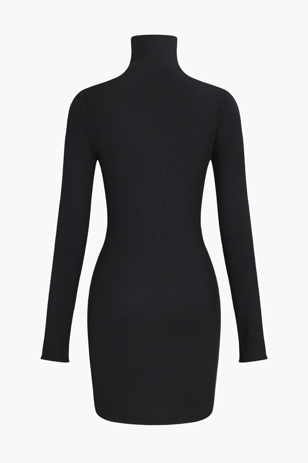 Cut Out Long Sleeve Turtleneck Mini Dress