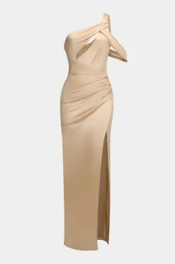 Cut Out One Shoulder Sleeveless Midi Dress