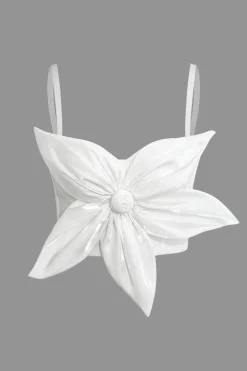 3D Floral Hook And Eye Corset Top