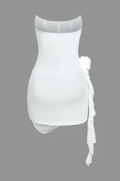 3D Floral Ruffle Corset Mini Dress