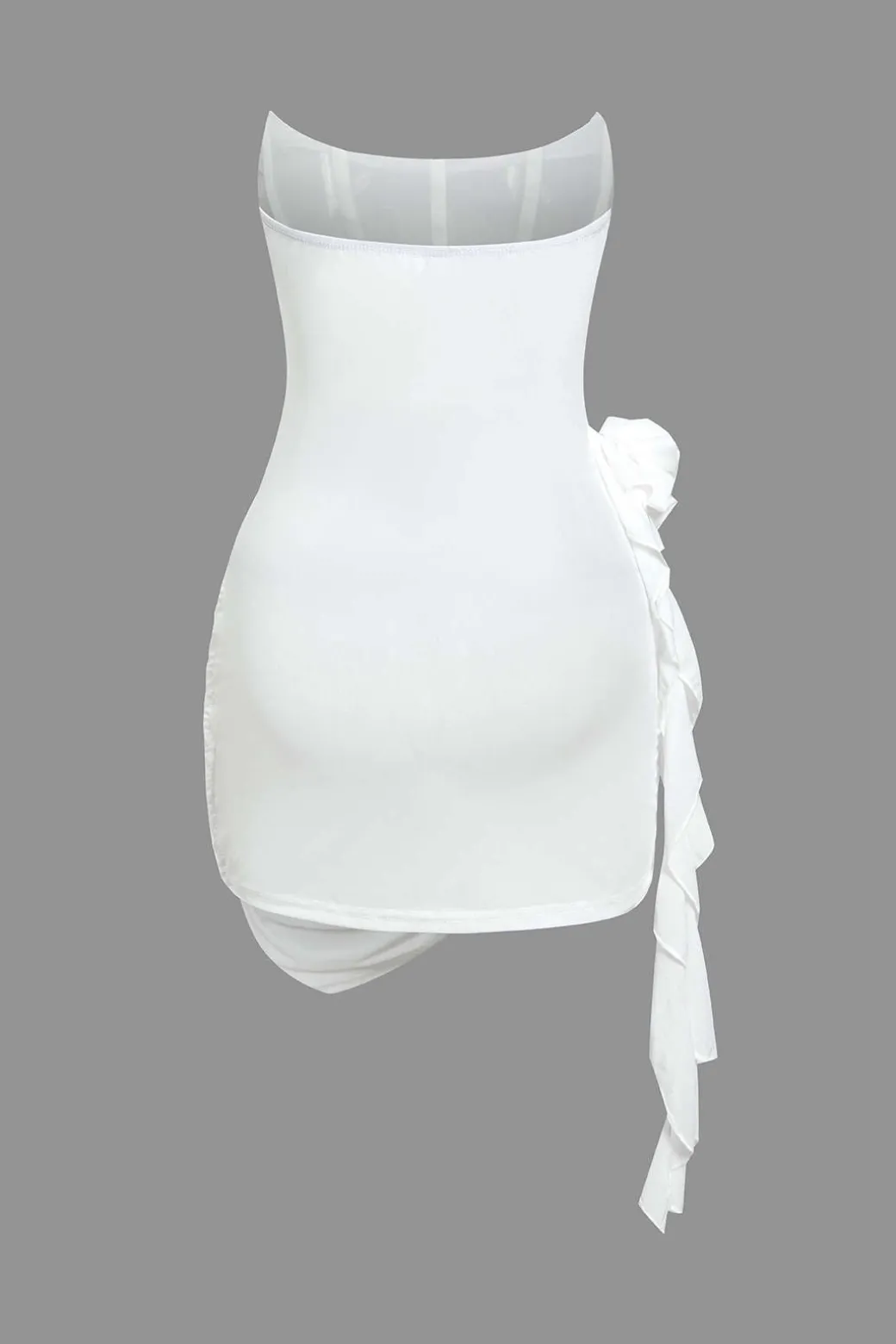 3D Floral Ruffle Corset Mini Dress