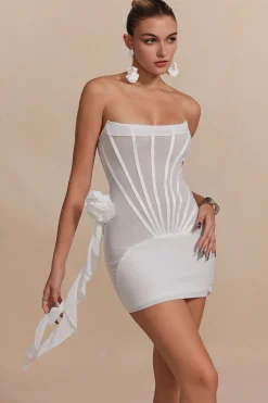 3D Floral Ruffle Corset Mini Dress