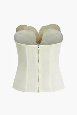 3D Floral Strapless Tube Top