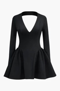 Deep V-Neck Mini Dress