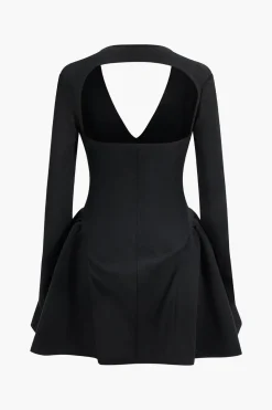 Deep V-Neck Mini Dress