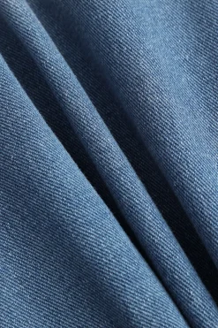 Denim Button High Waist Straight Leg Jeans