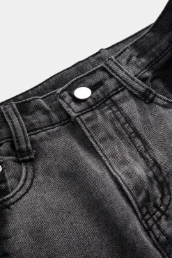 Denim Button Pocket Skirt