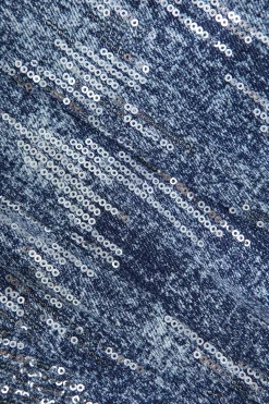 Denim Corset Sequin Zipper Tube Top
