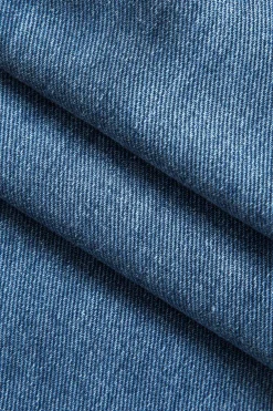Denim Cut Out Washed Straight Leg Jeans
