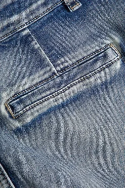 Denim High Waist Pocket Zipper Skirt