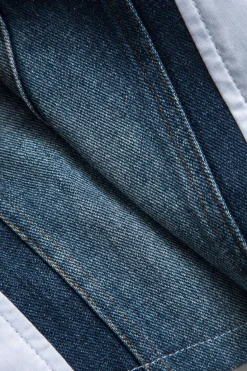 Denim Patchwork Bell Sleeves Long-Sleeve Shirt
