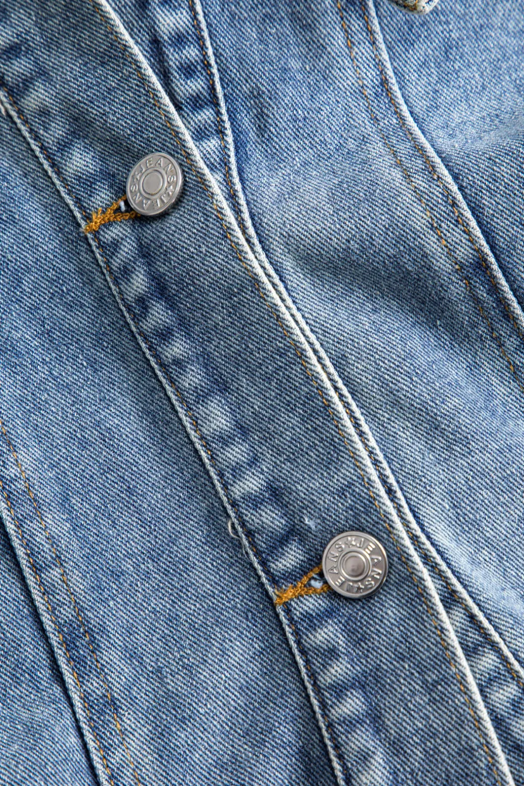 Denim Patchwork Button Pocket Long-Sleeve Coat
