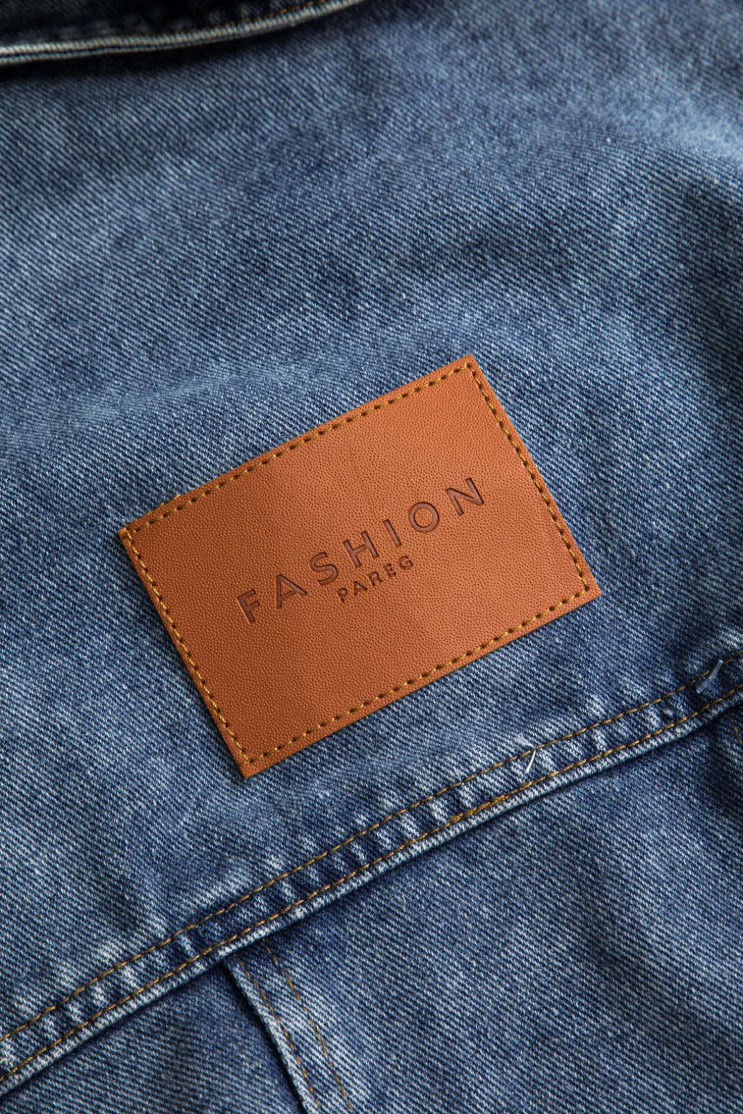 Denim Patchwork Button Pocket Long-Sleeve Coat