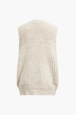 Denim Patchwork Pocket Sweater Vest