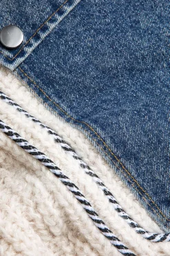 Denim Patchwork Pocket Sweater Vest