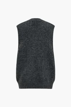 Denim Patchwork Pocket Sweater Vest