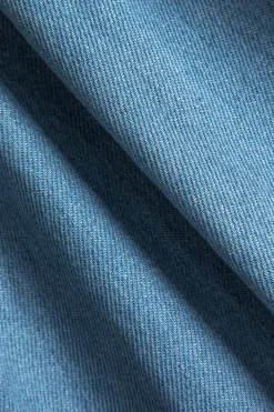 Denim Patchwork Pocket Tie-Up Top And Trousers Set